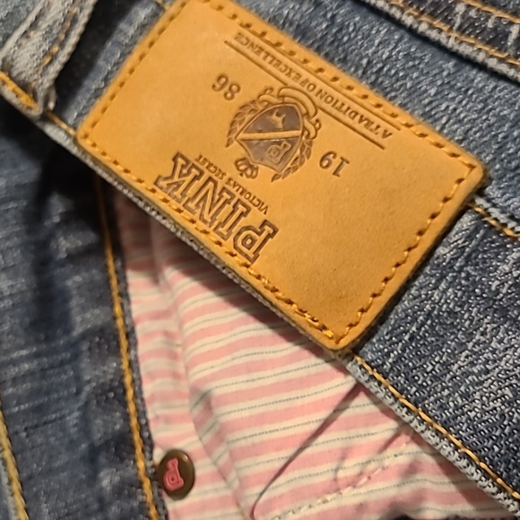 Y2K Pink Victoria's Secret Light Wash Flare Jeans 12 mid rise Vtg Vintage - Picture 14 of 16